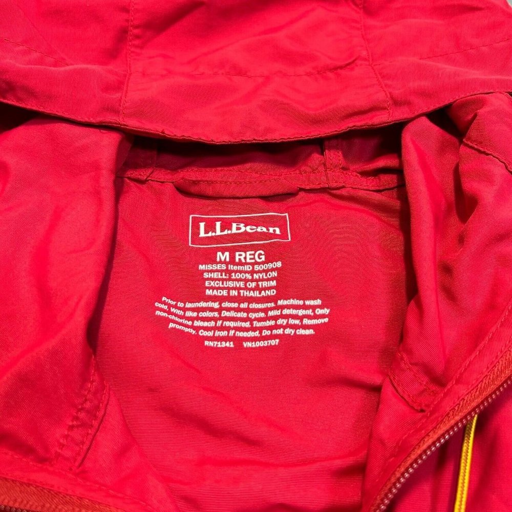 L.L. Bean Jacket Men's Sz M 1/2 Zip Windbreaker Hooded Anorak Red Blue - Picture 7 of 12